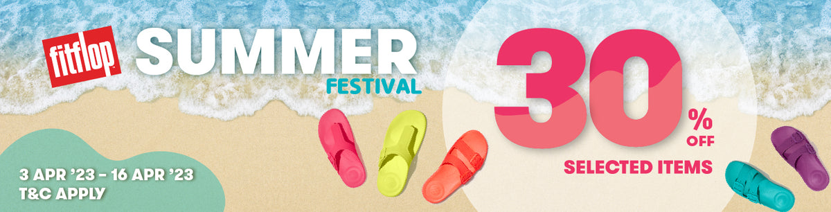 FitFlop Summer Festival: get 30%* off selected items (03-16 Apr 2023)