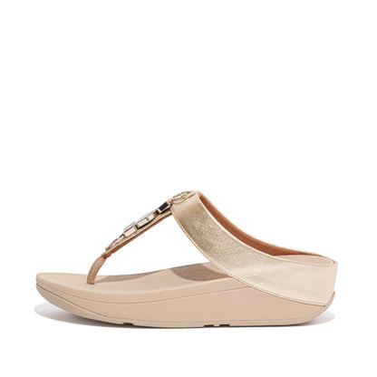 รองเท้าแตะแบบหูหนีบ ผู้หญิง รุ่น FINO STONE TRIM TOE-POST SANDALS
