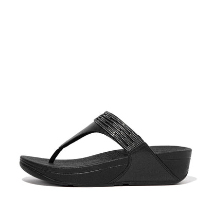 รองเท้าแตะแบบหูหนีบ ผู้หญิง รุ่น LULU LASERCRYSTAL LEATHER TOE-POST SANDALS