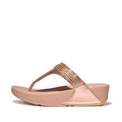 รองเท้าแตะแบบหูหนีบ ผู้หญิง รุ่น LULU LASERCRYSTAL LEATHER TOE-POST SANDALS