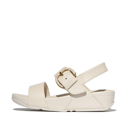 LULU RESIN-BUCKLE LEATHER BACK-STRAP SANDALS