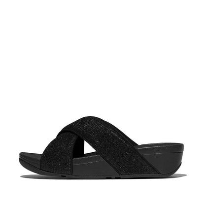 รองเท้าแตะ ผู้หญิง รุ่น LULU CRINKLED-SHIMMER CROSS SLIDES