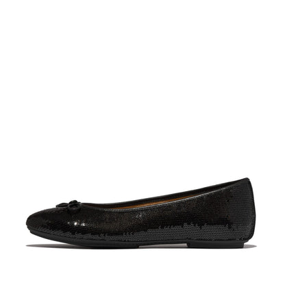 รองเท้าทรงบัลเล่ต์ ผู้หญิง รุ่น DELICATO BOW SEQUIN BALLET FLATS