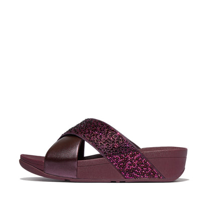 รองเท้าแตะ ผู้หญิง รุ่น LULU CRYSTAL-MIX  METALLIC CROSS SLIDES