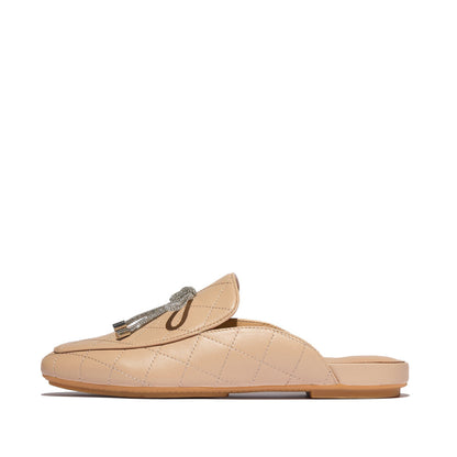 รองเท้าแตะแบบสวม ผู้หญิง รุ่น DELICATO CRYSTAL-BOW QUILTED-LEATHER MULES