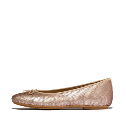 DELICATO BOW SEQUIN BALLET FLATS