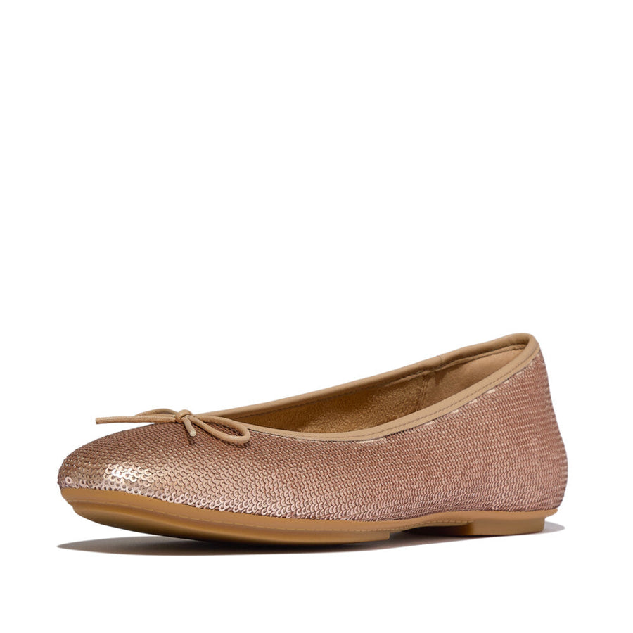 DELICATO BOW SEQUIN BALLET FLATS
