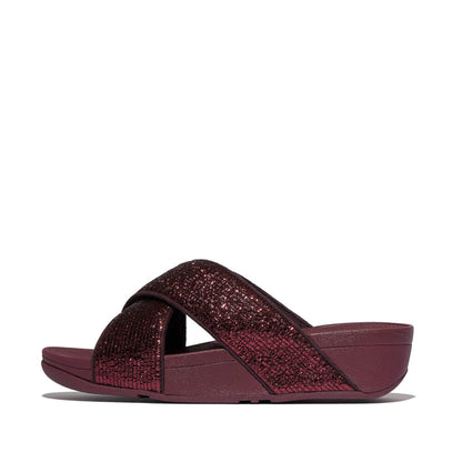 รองเท้าแตะ ผู้หญิง รุ่น LULU CRINKLED-SHIMMER CROSS SLIDES