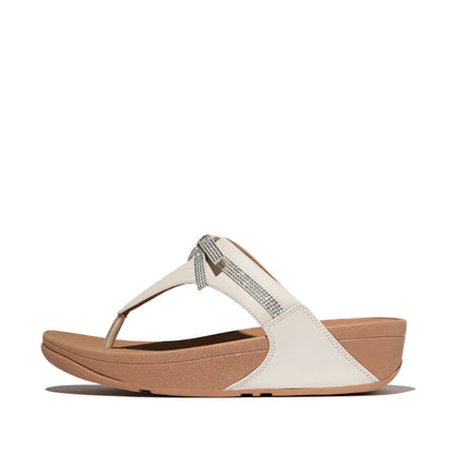 รองเท้าแตะแบบหูหนีบ ผู้หญิง รุ่น LULU GLITZ-BOW LEATHER TOE-POST SANDALS