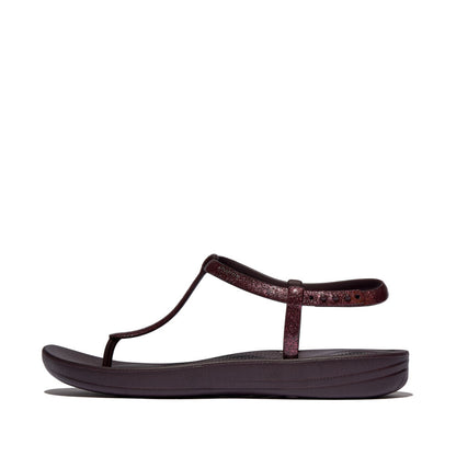 IQUSHION SPLASH FLECKED-GLITTER T-BAR SANDALS