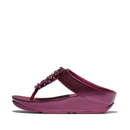 รองเท้าแตะแบบหูหนีบ ผู้หญิง รุ่น RUMBA IRIDESCENT BEADED TOE-POST SANDALS