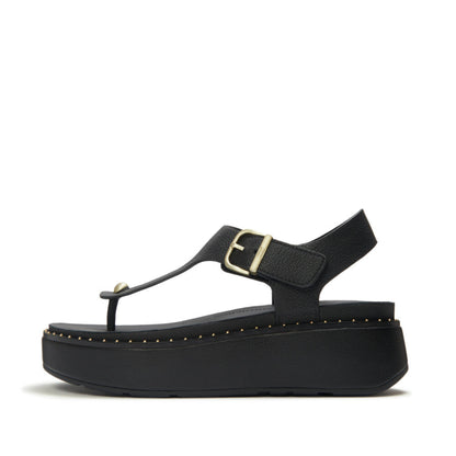 GEN-FF MAX BUCKLE TUMBLED-LEATHER TOE-POST SANDALS