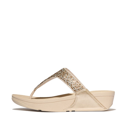 รองเท้าแตะแบบหูหนีบ ผู้หญิง รุ่น LULU CRYSTAL-MIX METALLIC TOE-POST SANDALS