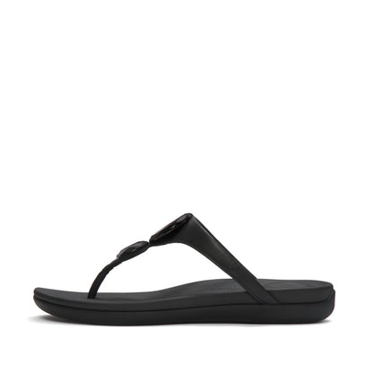 SOLAY GLOSSY-DISC TOE-POST SANDALS
