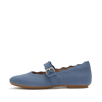 รองเท้าทรงบัลเล่ต์ ผู้หญิง รุ่น DELICATO  WAVE-EDGE CANVAS MARY JANES