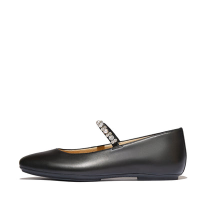 รองเท้าทรงบัลเล่ต์ ผู้หญิง รุ่น DELICATO PEARLS-AND-CRYSTAL LEATHER BALLET FLATS