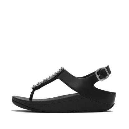 รองเท้าแตะแบบรัดส้น ผู้หญิง รุ่น FINO PEARLS-AND-CRYSTAL B/STRAP TOE-POST SANDALS