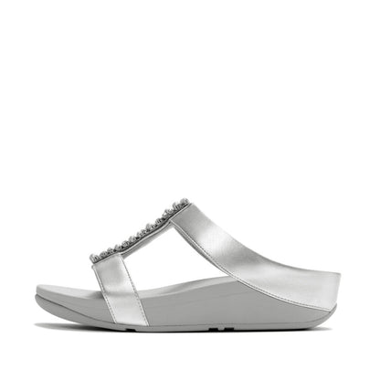 รองเท้าแตะ ผู้หญิง รุ่น FINO PEARLS-AND-CRYSTAL H-BAR SLIDES