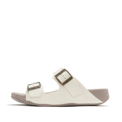 GOGH MOC MENS BUCKLE EMBOSSED-LEATHER SLIDES
