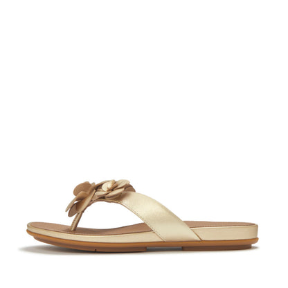 GRACIE FLOWER LEATHER FLIP-FLOPS