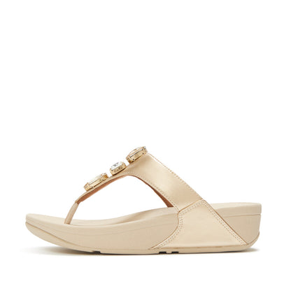 LULU ULTRA-JEWEL METALLIC TOE-POST SANDALS