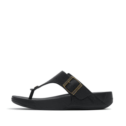 TRAKK II MENS BUCKLE EMBOSS-LEATHER T/POST SANDALS