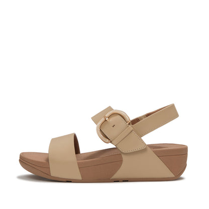 รองเท้าแตะแบบรัดส้น ผู้หญิง รุ่น LULU RESIN-BUCKLE LEATHER BACK-STRAP SANDALS