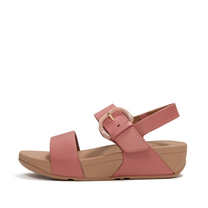 LULU RESIN-BUCKLE LEATHER BACK-STRAP SANDALS