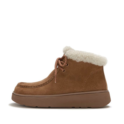 รองเท้าบูท ผู้หญิง รุ่น GEN-FF SUEDE SHEARLING LACE UP BOOTS