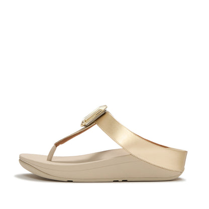 รองเท้าแตะแบบหูหนีบ ผู้หญิง รุ่น FINO METALLIC CRYSTAL PRISM TOE-POST SANDALS