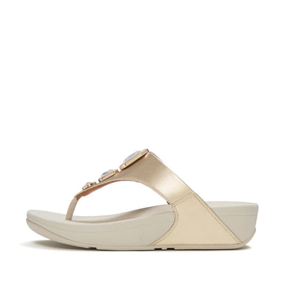 รองเท้าแตะแบบหูหนีบ ผู้หญิง รุ่น LULU METALLIC BOLD CRYSTALS TOE-POST SANDALS