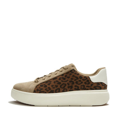 รองเท้าผ้าใบ ผู้หญิง รุ่น RTG SUEDE LEOPARD LACE UP TRAINERS