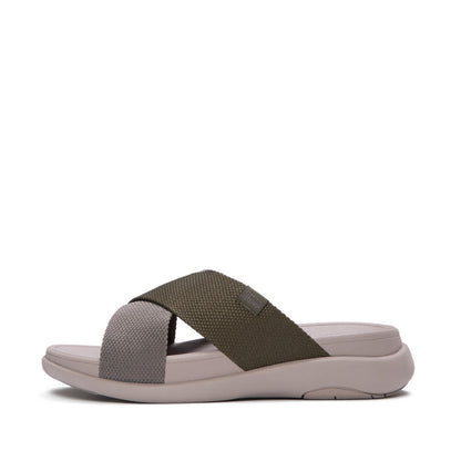 F-MODE GO MENS CONTRAST WEBBING CROSS SLIDES