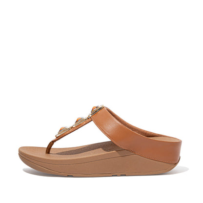 รองเท้าแตะแบบหูหนีบ ผู้หญิง รุ่น FINO CRYSTAL LOCK TOE-POST SANDALS