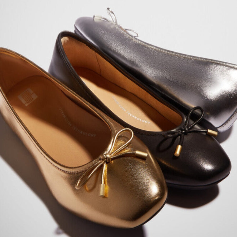 DELICATO BOW SOFT LEATHER BALLET FLATS FitFlop Thailand
