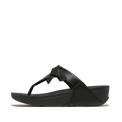 รองเท้าแตะแบบหูหนีบ ผู้หญิง รุ่น LULU FOLDED-KNOT LEATHER TOE-POST SANDALS