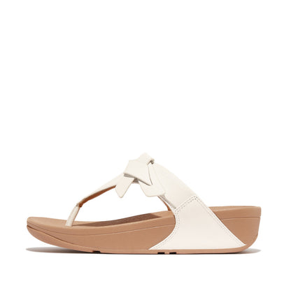 รองเท้าแตะแบบหูหนีบ ผู้หญิง รุ่น LULU FOLDED-KNOT LEATHER TOE-POST SANDALS