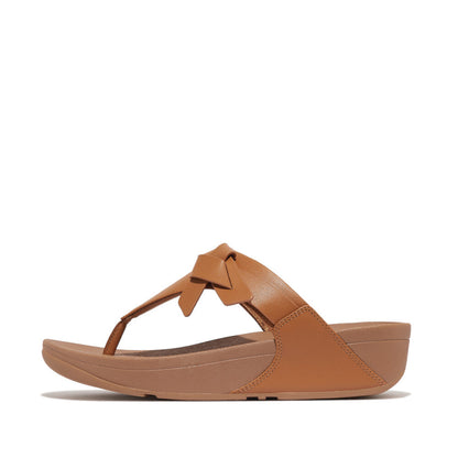 รองเท้าแตะแบบหูหนีบ ผู้หญิง รุ่น LULU FOLDED-KNOT LEATHER TOE-POST SANDALS