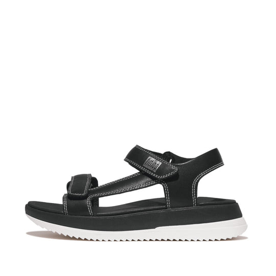 SURFF ADJ. CONTRAST-STITCH LEATHER B/STRAP SANDALS