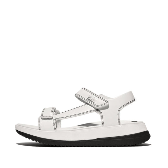 SURFF ADJ. CONTRAST-STITCH LEATHER B/STRAP SANDALS