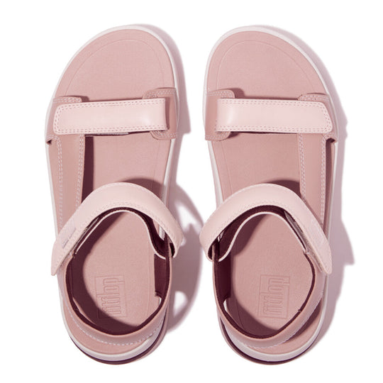 SURFF ADJ. CONTRAST-STITCH LEATHER B/STRAP SANDALS