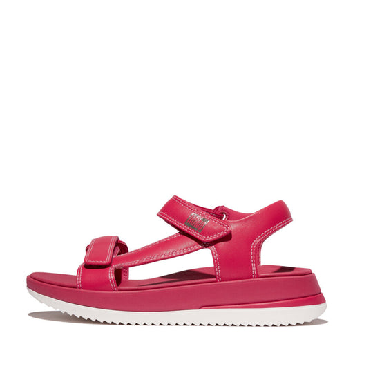 SURFF ADJ. CONTRAST-STITCH LEATHER B/STRAP SANDALS