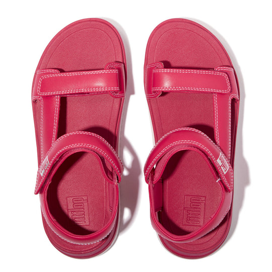 SURFF ADJ. CONTRAST-STITCH LEATHER B/STRAP SANDALS