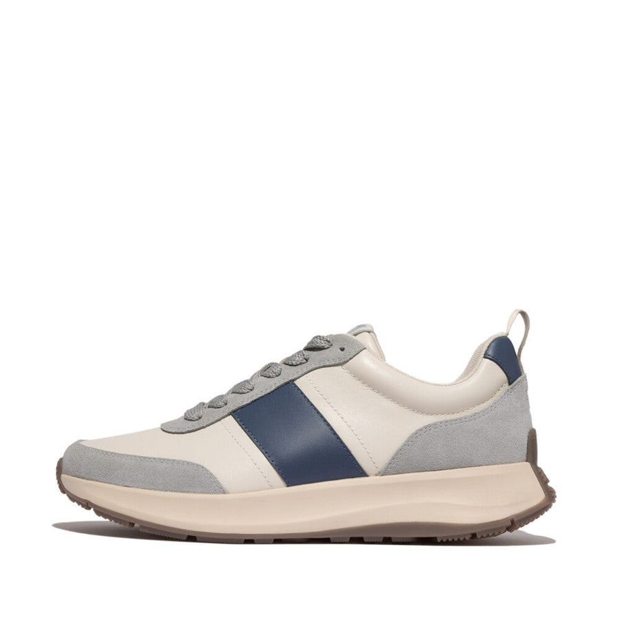 F-MODE FLOW MENS LEATHER/SUEDE SNEAKERS