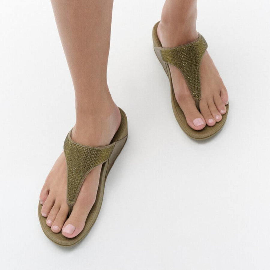 LULU CRYSTAL EMBELLISHED TOE-POST SANDALS – FitFlop Thailand