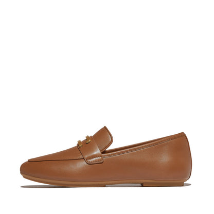 รองเท้าโลฟเฟอร์ ผู้หญิง รุ่น DELICATO GOLD-TRIM LEATHER LOAFERS