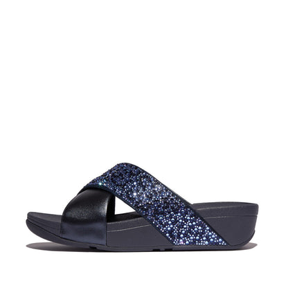 รองเท้าแตะ ผู้หญิง รุ่น LULU CRYSTAL-MIX  METALLIC CROSS SLIDES