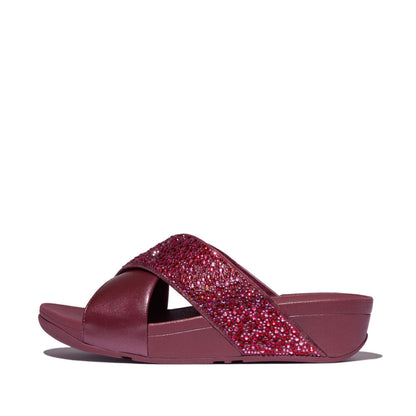 LULU CRYSTAL-MIX  METALLIC CROSS SLIDES