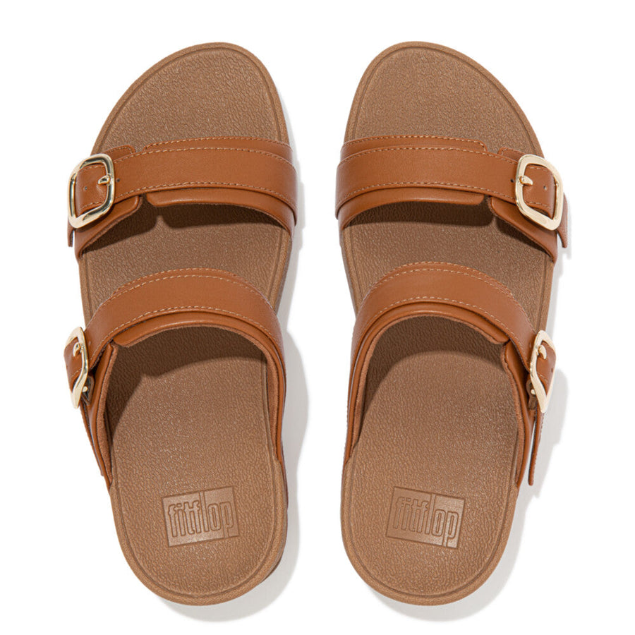 サンダル・ミュール FitFlop Lulu Leather Slides Light Tan ES7-592 Amazon.com: FitFlop ES7592-040 LULU Adjustable Leather