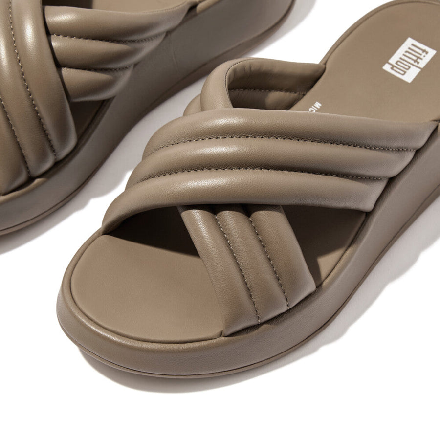 F MODE PADDED LEATHER FLATFORM CROSS SLIDES FitFlop Thailand